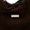 MiaMore 01-014 Z csokoládébarna női velúrbőr válltáska, shopper 40 x 38 x 13 cm