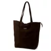 MiaMore 01-014 Z csokoládébarna női velúrbőr válltáska, shopper 40 x 38 x 13 cm