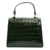 Luka 19-17 MN CROCO zöld női bőr kézitáska, válltáska 23 x 19 x 12 cm
