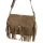 Luka 25-074 női, taupe velúr bőr válltáska, oldaltáska 24 x 23 x 6 cm