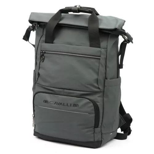 B.Cavalli BC1399 szürke rolltop hátizsák 32 x 45 x 18 cm