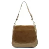 Luka 25-076 taupe női bőr válltáska 30 x 26 x 13 cm