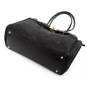   Camilla PREMIUM 10.004 fekete női velúr bőr válltáska 37 x 24 x 14 cm