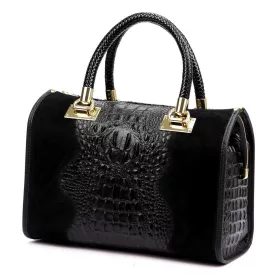   Luka 25-088 CROCO fekete krokodil mintás női bőr kézitáska 31.5 x 22.5 x 16 cm