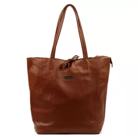   MiaMore 01-014 Z DOLLARO barna női bőr válltáska, shopper 40 x 38 x 13 cm