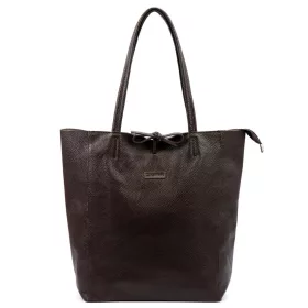   MiaMore 01-014 Z DOLLARO barna női bőr válltáska, shopper 40 x 38 x 13 cm