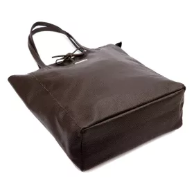   MiaMore 01-014 Z DOLLARO barna női bőr válltáska, shopper 40 x 38 x 13 cm