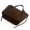 Luka 25-079 sötétbarna női velúr bőr válltáska, shopper 50 x 34 x 17 cm