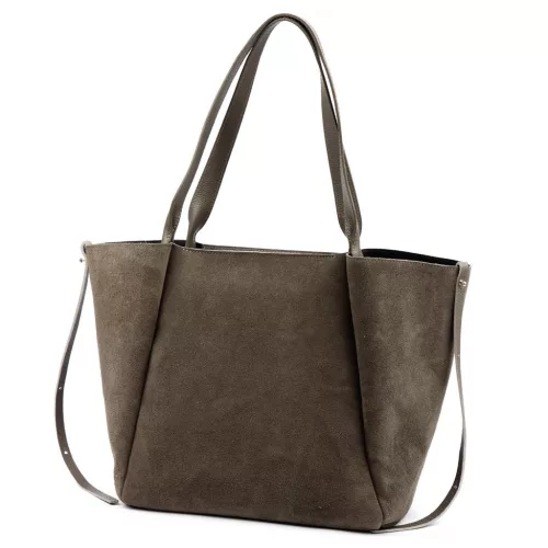 Luka 25-079 taupe női bőr válltáska, shopper 50 x 34 x 17 cm