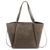 Luka 25-079 taupe női bőr válltáska, shopper 50 x 34 x 17 cm