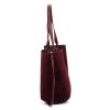 Luka 25-079 bordó női velúr bőr válltáska, shopper 50 x 34 x 17 cm
