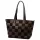 Luka 25-080 barna-kockás női bőr válltáska 45 x 29 x 14 cm