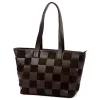 Luka 25-080 barna-kockás női bőr válltáska 45 x 29 x 14 cm