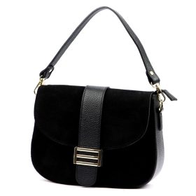  Luka 26-001 fekete női bőr kézitáska, oldaltáska 27 x 21 x 10 cm