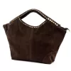 Camilla PREMIUM 10.003 barna női velúr bőr kézitáska 50 x 30 x 12 cm