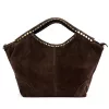 Camilla PREMIUM 10.003 barna női velúr bőr kézitáska 50 x 30 x 12 cm