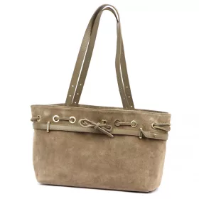   Camilla PREMIUM 10.005 taupe női bőr válltáska 42 x 24 x 13 cm