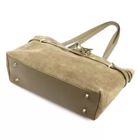   Camilla PREMIUM 10.005 taupe női bőr válltáska 42 x 24 x 13 cm