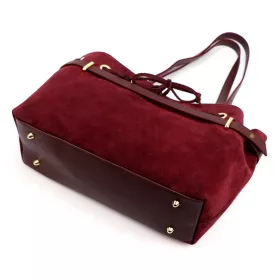   Camilla PREMIUM 10.005 bordó női bőr válltáska 42 x 24 x 13 cm