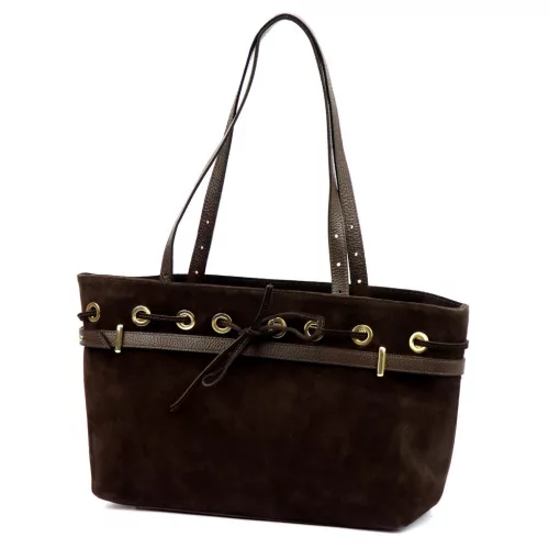 Camilla PREMIUM 10.005 barna női bőr válltáska 42 x 24 x 13 cm