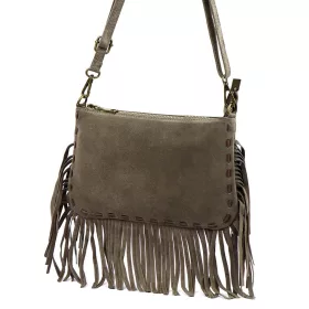   Luka 25-085 taupe női velúr bőr oldaltáska 26 x 16 x 4 cm