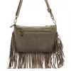 Luka 25-085 taupe női velúr bőr oldaltáska 26 x 16 x 4 cm