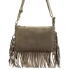 Luka 25-085 taupe női velúr bőr oldaltáska 26 x 16 x 4 cm