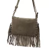Luka 25-085 taupe női velúr bőr oldaltáska 26 x 16 x 4 cm