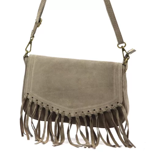 Luka 25-086 taupe női bőr válltáska, oldaltáska 27 x 17 x 6 cm