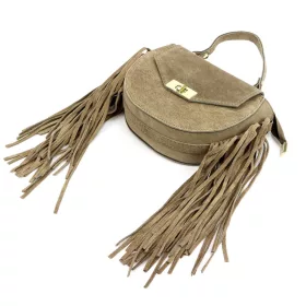   Luka 25-065 taupe női velúr bőr kézitáska, oldaltáska 20 x 15 x 8 cm