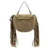 Luka 25-065 taupe női velúr bőr kézitáska, oldaltáska 20 x 15 x 8 cm