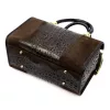 Luka 25-088 CROCO barna női krokodilmintás velúr bőr kézitáska 31.5 x 22.5 x 16 cm