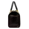 Luka 25-088 CROCO barna női krokodilmintás velúr bőr kézitáska 31.5 x 22.5 x 16 cm