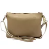 Luka 26-005 mogyoró barna-taupe női bőr kézitáska, oldaltáska 27 x 19 x 6 cm