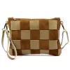 Luka 26-005 mogyoró barna-taupe női bőr kézitáska, oldaltáska 27 x 19 x 6 cm