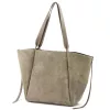 Luka 25-079 drapp női velúr bőr válltáska, shopper 50 x 34 x 17 cm