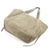 Luka 25-079 drapp női velúr bőr válltáska, shopper 50 x 34 x 17 cm
