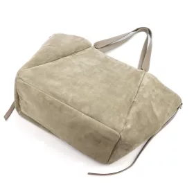   Luka 25-079 drapp női velúr bőr válltáska, shopper 50 x 34 x 17 cm
