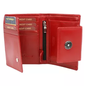   Peterson PTN 70616-9 NGV RFID piros női bőr pénztárca 12.5 x 10 x 2.5 cm