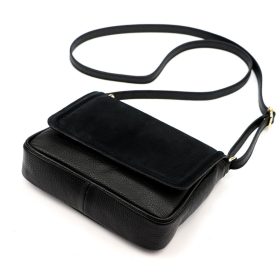 Luka 26-016 fekete női bőr oldaltáska 21 x 16 x 8 cm