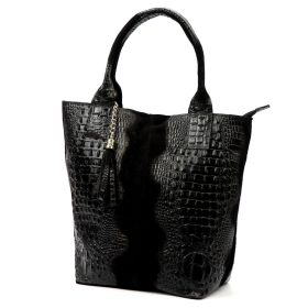   Luka 26-026 női krokodil mintás bőr válltáska, shopper 40 x 36 x 19 cm
