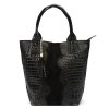 Luka 26-026 női krokodil mintás bőr válltáska, shopper 40 x 36 x 19 cm
