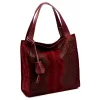 Luka 26-010 CROCO női, bordó krokodil mintás velúr bőr válltáska 34 x 34 x 13 cm