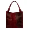 Luka 26-010 CROCO női, bordó krokodil mintás velúr bőr válltáska 34 x 34 x 13 cm