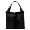 Luka 26-010 CROCO női, fekete krokodil mintás velúr bőr válltáska 34 x 34 x 13 cm