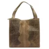 Luka 26-010 CROCO női, taupe krokodil mintás velúr bőr válltáska 34 x 34 x 13 cm