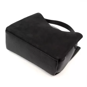   Luka 26-009 női, fekete velúr bőr kézitáska 26 x 21 x 11 cm