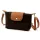 Luka 26-007 női , sötétbarna-konyak velúr bőr válltáska, oldaltáska 21 x 15 x 7 cm