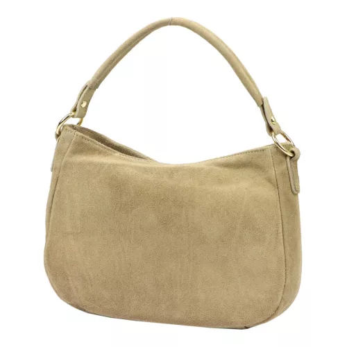 Luka 24-085 GOLD bézs női velúr bőr kézitáska 31 x 23 x 8 cm