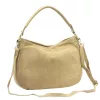 Luka 24-085 GOLD bézs női velúr bőr kézitáska 31 x 23 x 8 cm